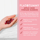 Flat Tummy Apple Cider Vinegar Gummies, 60 Count – Boost Energy, Detox & Support Gut Health – Vegan, Non-GMO – ACV Gummies with Mother - Made with Apples, Beetroot, Vitamin B9, Vitamin B12, Superfoods