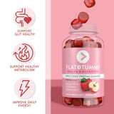 Flat Tummy Apple Cider Vinegar Gummies, 60 Count – Boost Energy, Detox & Support Gut Health – Vegan, Non-GMO – ACV Gummies with Mother - Made with Apples, Beetroot, Vitamin B9, Vitamin B12, Superfoods